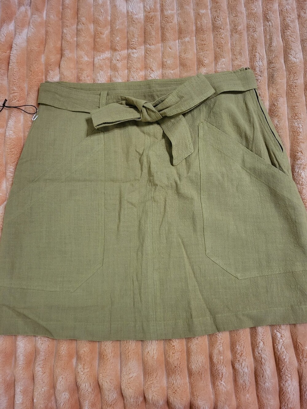 Hyfve Yellow tie front mini skirt with pockets